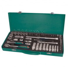 Набор головок торцевых Jonnesway S04H3157S 1/4" и 3/8"DR, 4-24 мм, 57 предметов